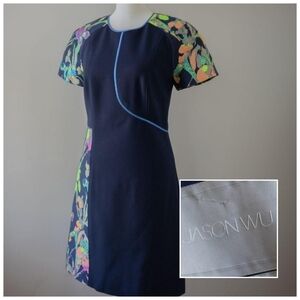 Jason Wu Spring 2017 Ready to Wear Collection Designer Blue Neon floral Dress